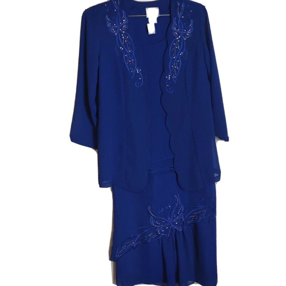 Butterfly 3 piece long dress, FAD FASHIONS XS WITH rinestones